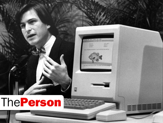 Джобс на презентации первого Macintosh