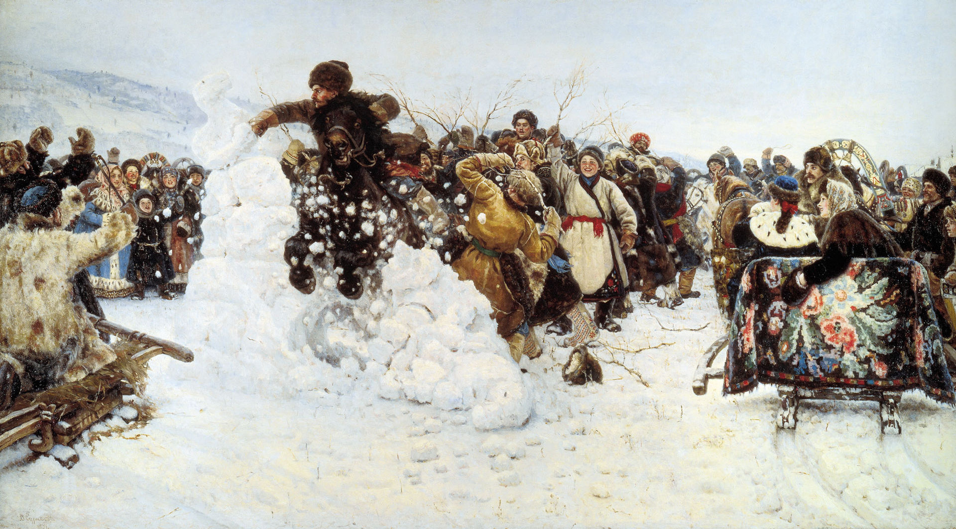 Взятие снежного городка, Суриков, 1891