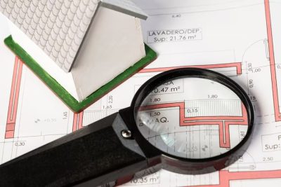 high view real estate plans with magnifying glass 23 2148301767 400x267 - Где заказать проект перепланировки квартиры - опыт публичных людей